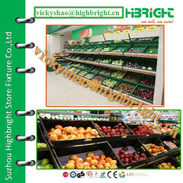 Drei Ebenen Supermarkt Gemüse und Obst Regal